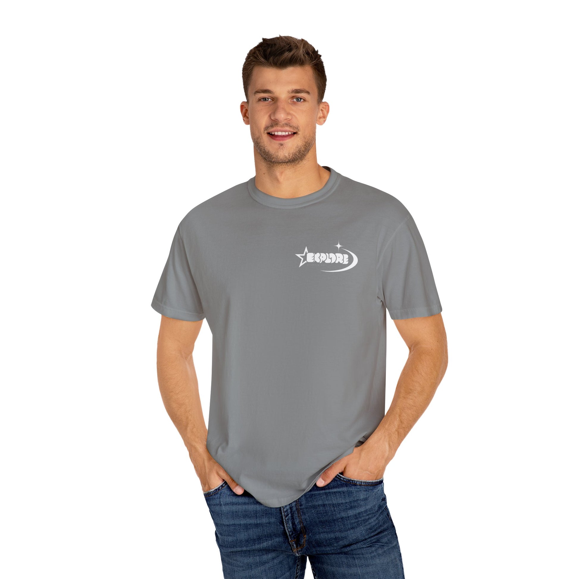 "XPLR LUNAR" box logo statement T-shirt