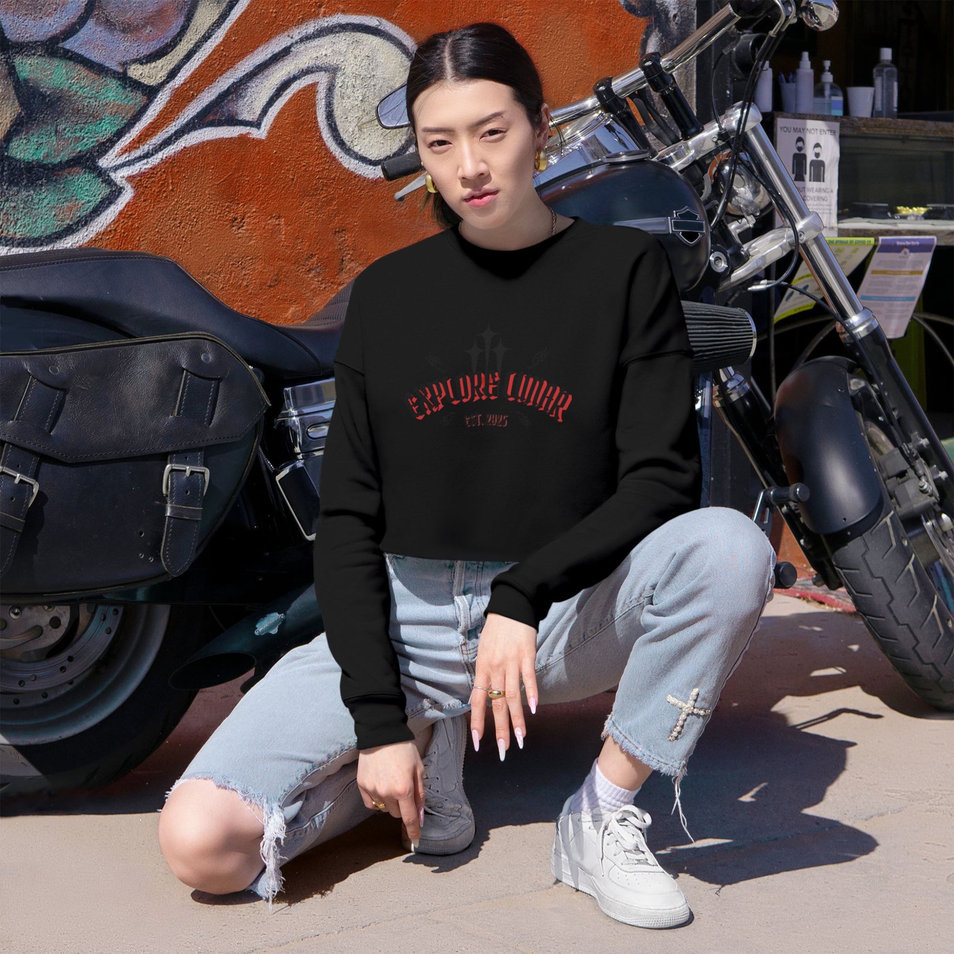 "Explore Lunar" Women's Cropped Sweatshirt