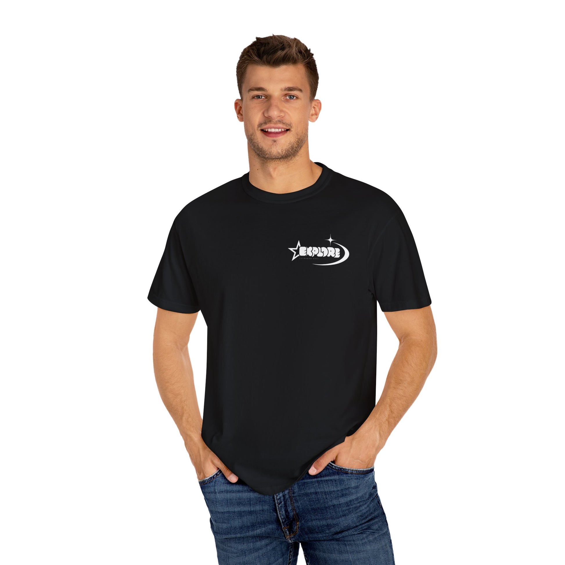 "XPLR LUNAR" box logo statement T-shirt