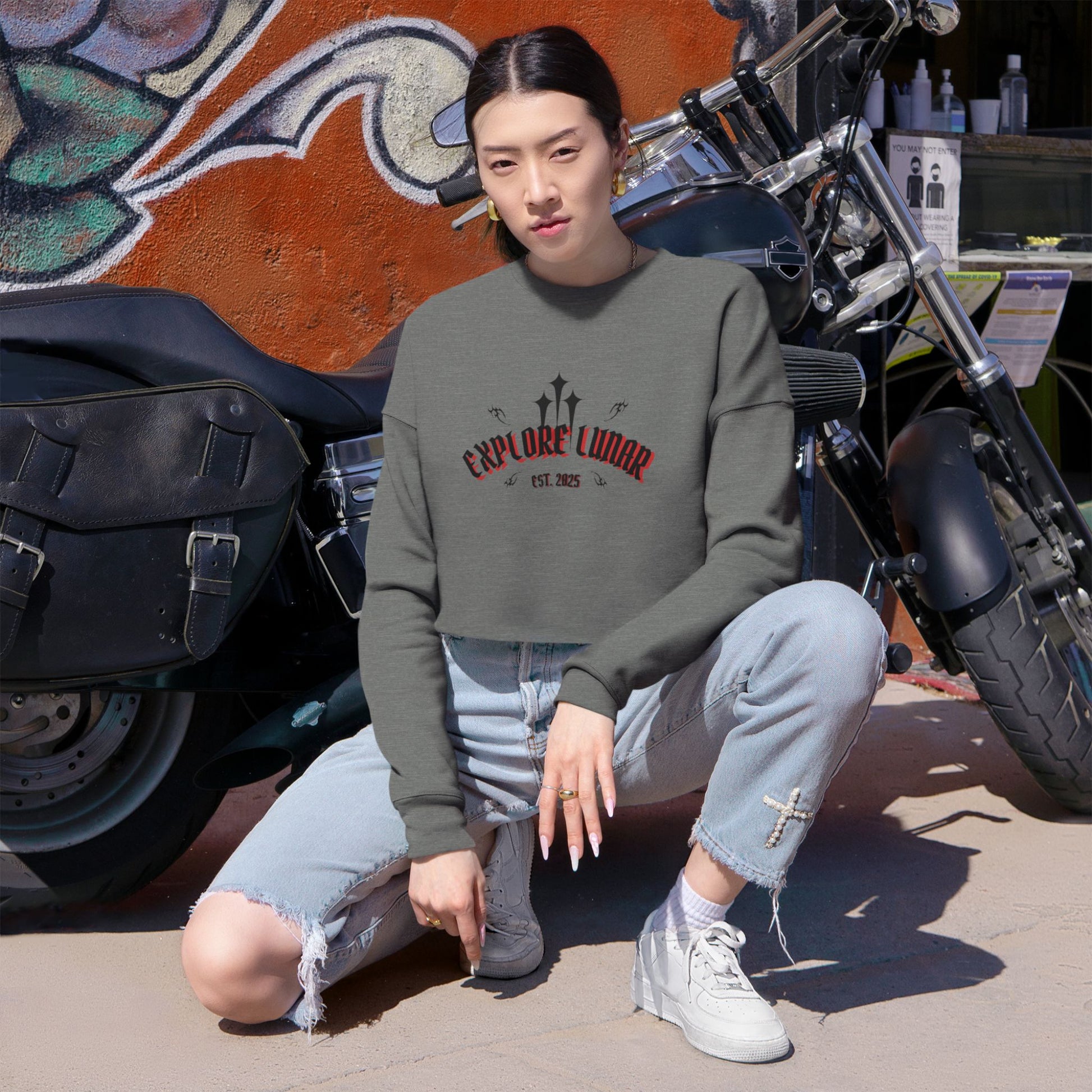 "Explore Lunar" Women's Cropped Sweatshirt
