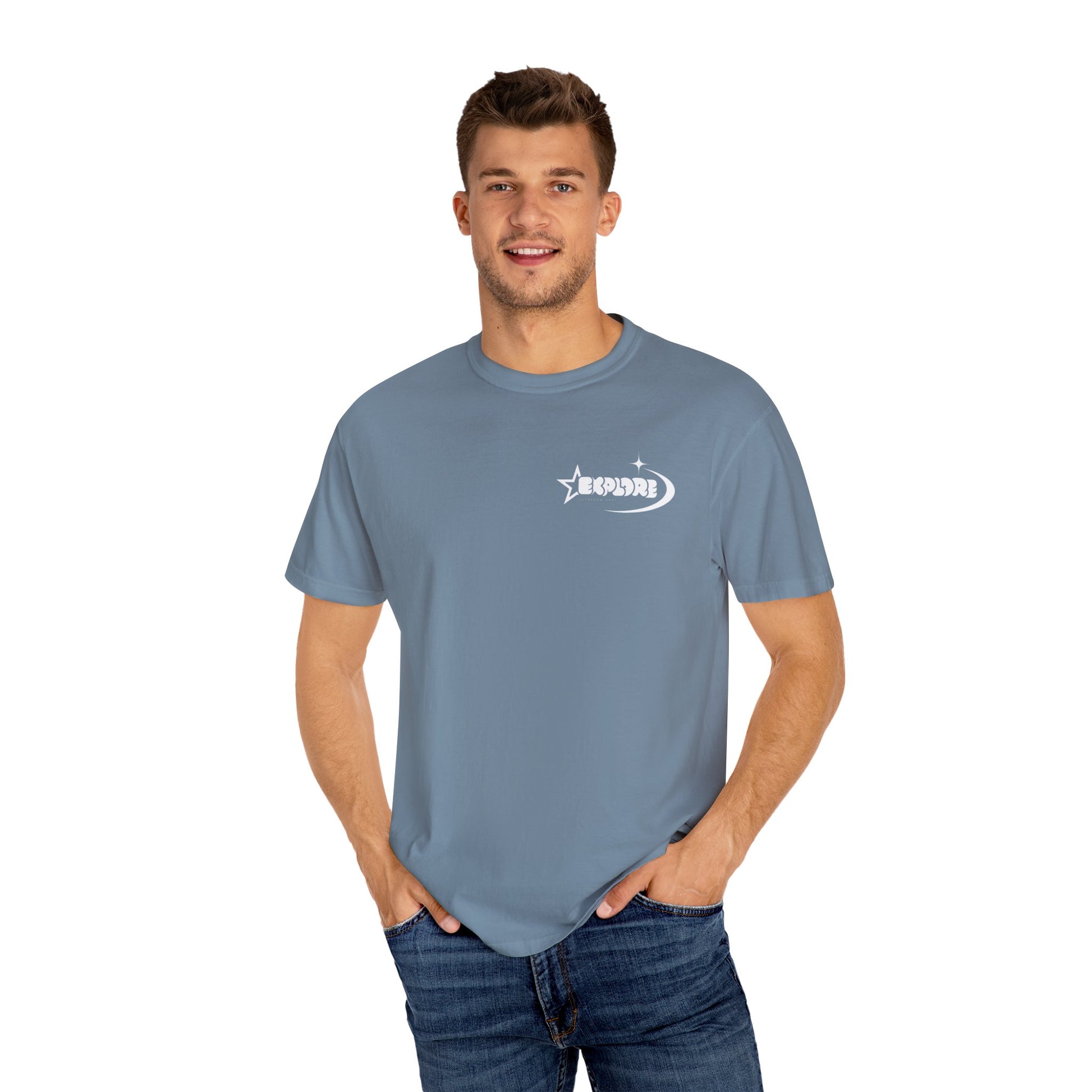 "XPLR LUNAR" box logo statement T-shirt