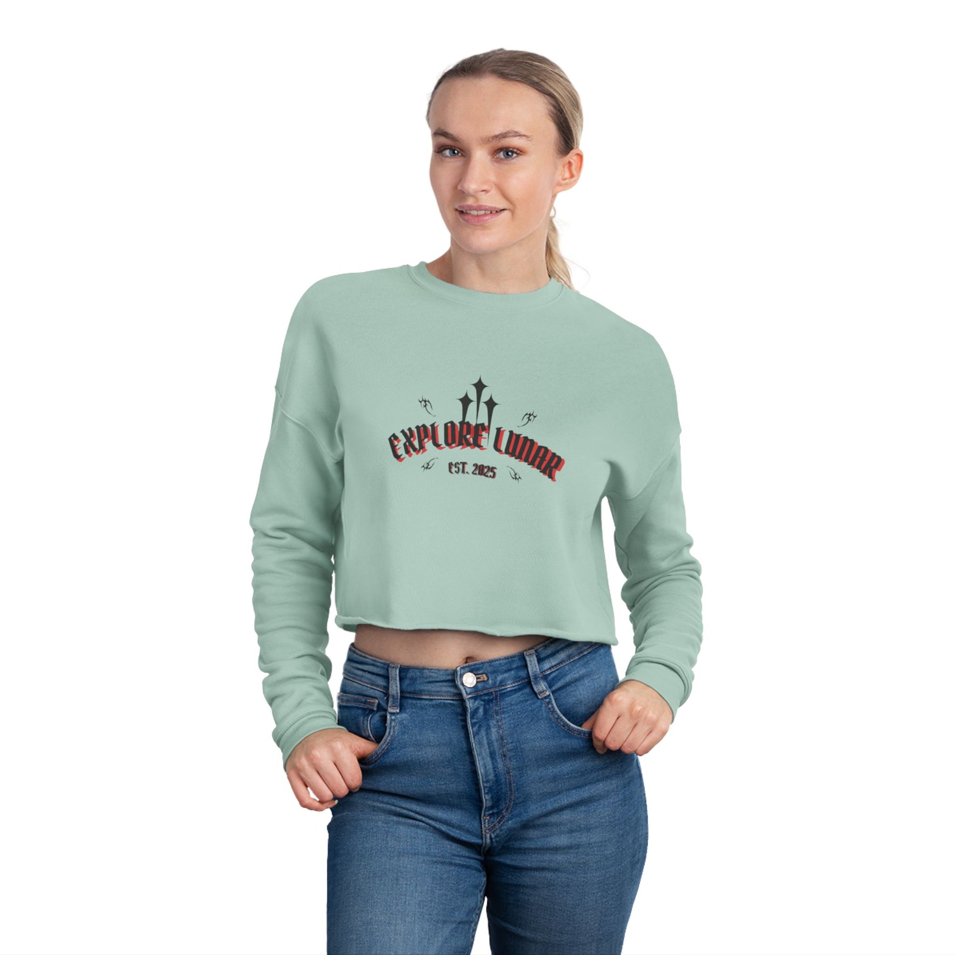 "Explore Lunar" Women's Cropped Sweatshirt